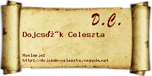 Dojcsák Celeszta névjegykártya